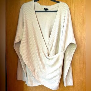 Cream soft crisscross sweater XL NWOT